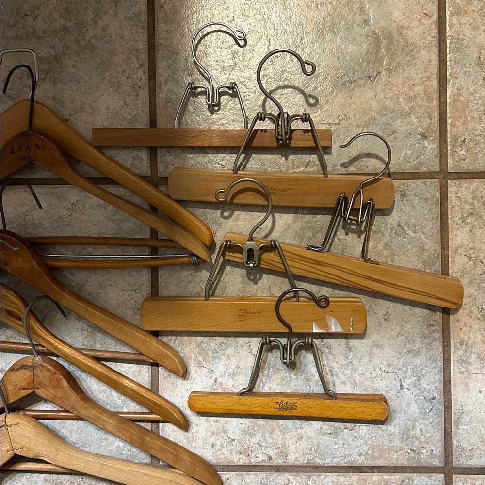 Vintage Wooden Hanger Set 11 - Picture 2 of 3